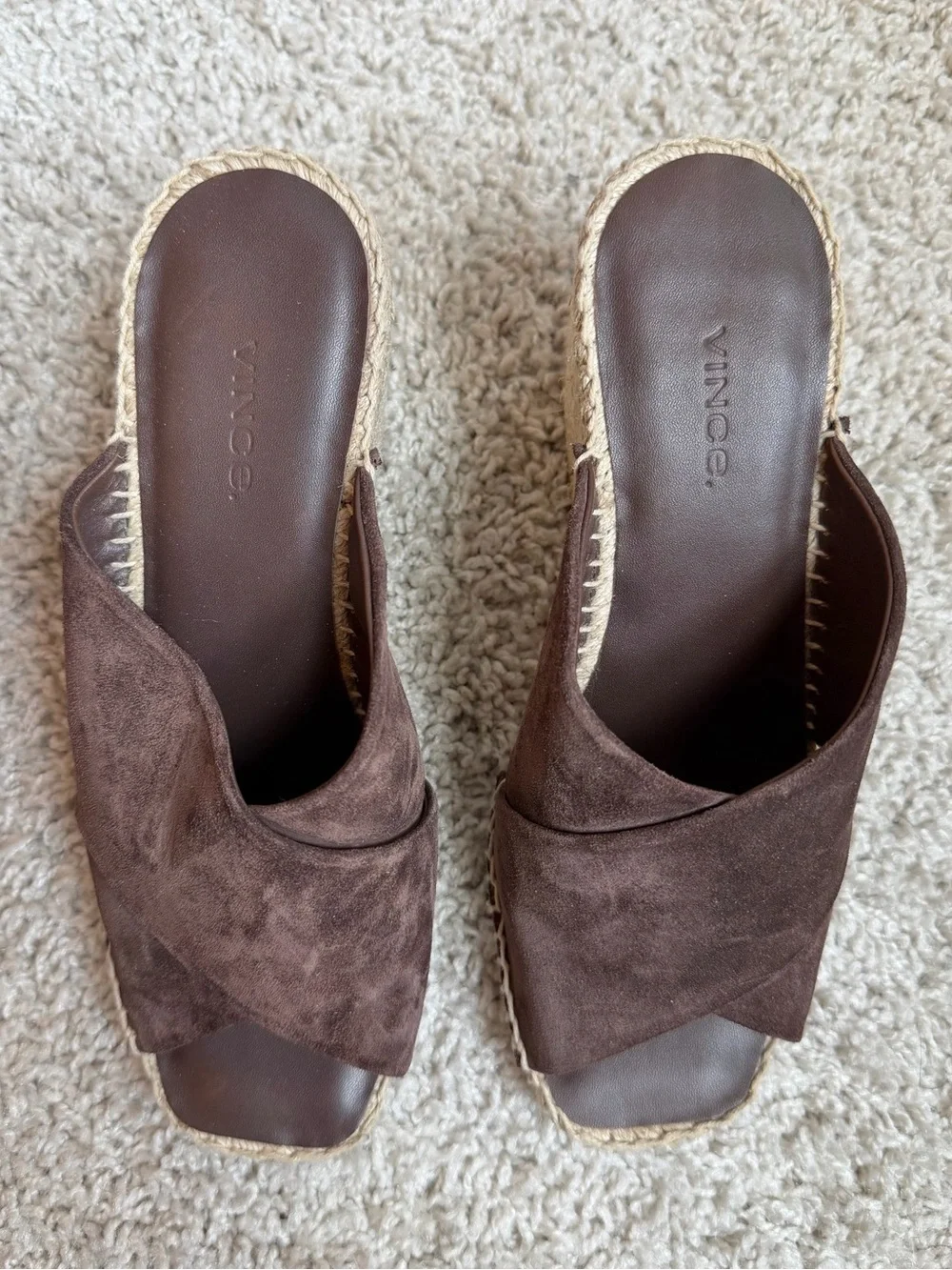 Vince Gaelan Suede Espadrille Wedge Sandal - Size 6M